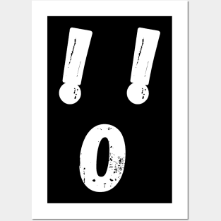 A screaming face made of two exclamation points and the letter 'O' Posters and Art